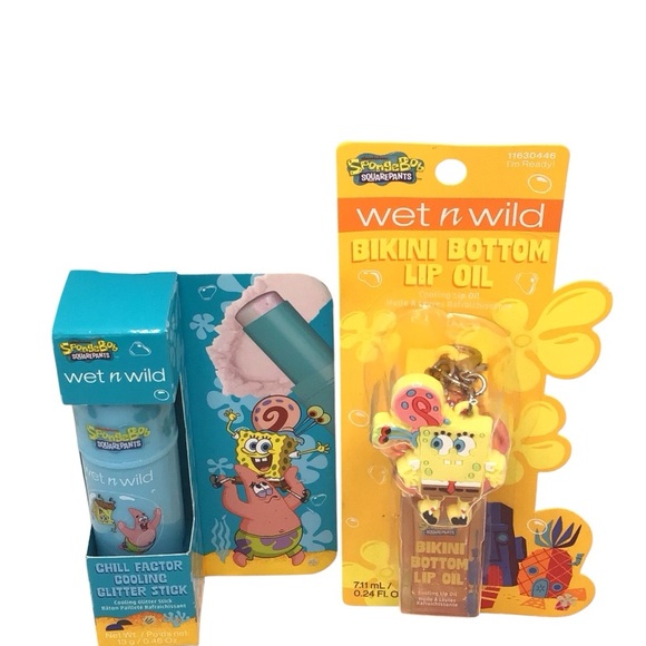 Wet N Wild SpongeBob Limited Edition Cooling Lip Oil Gloss & Glitter Stick Set - Picture 3 of 10